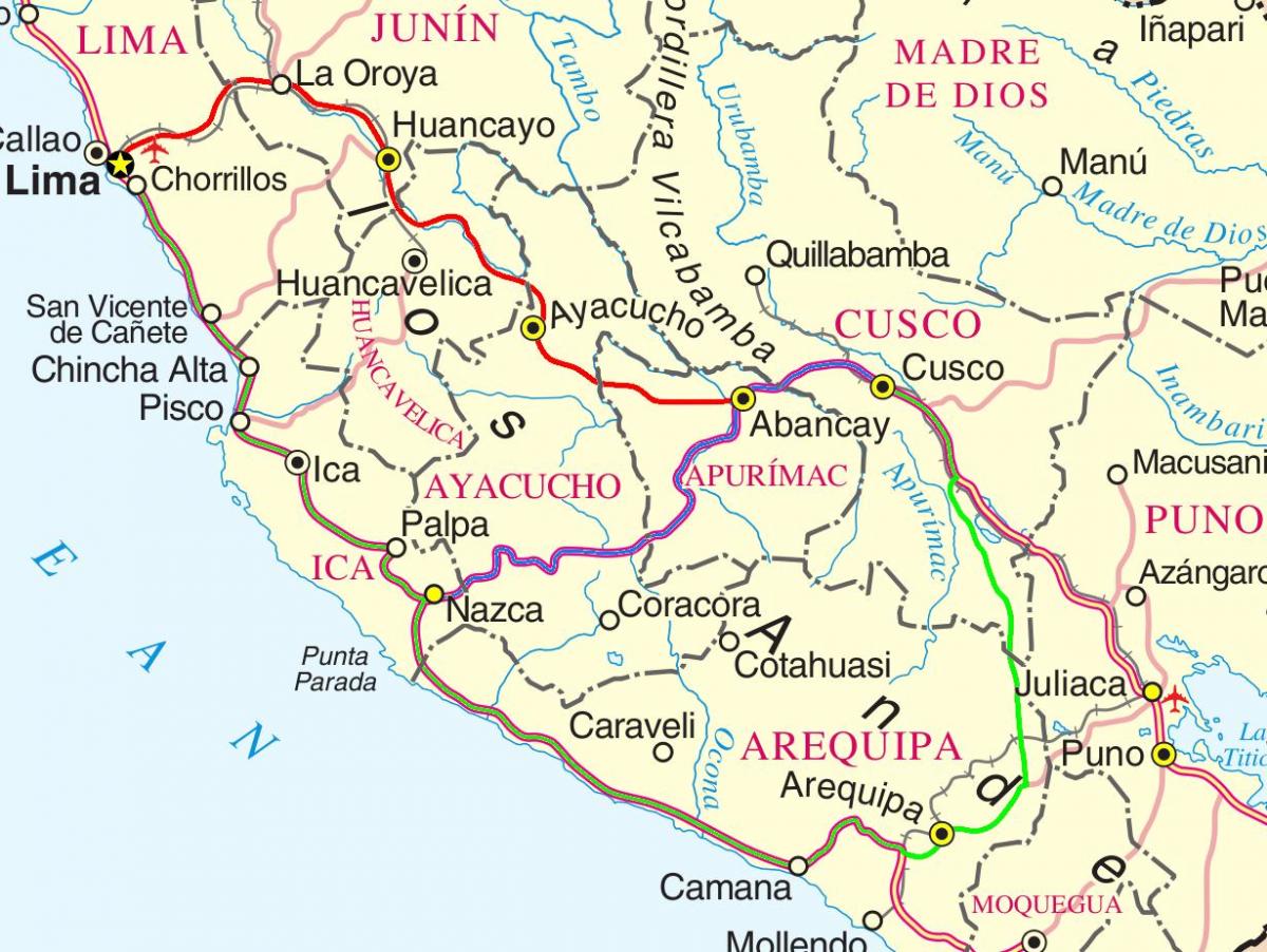 نقشہ کے cusco پیرو