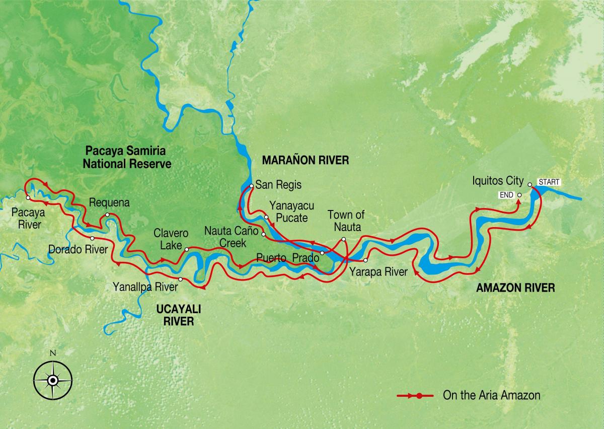 نقشہ کے ایمیزون دریا کے پیرو